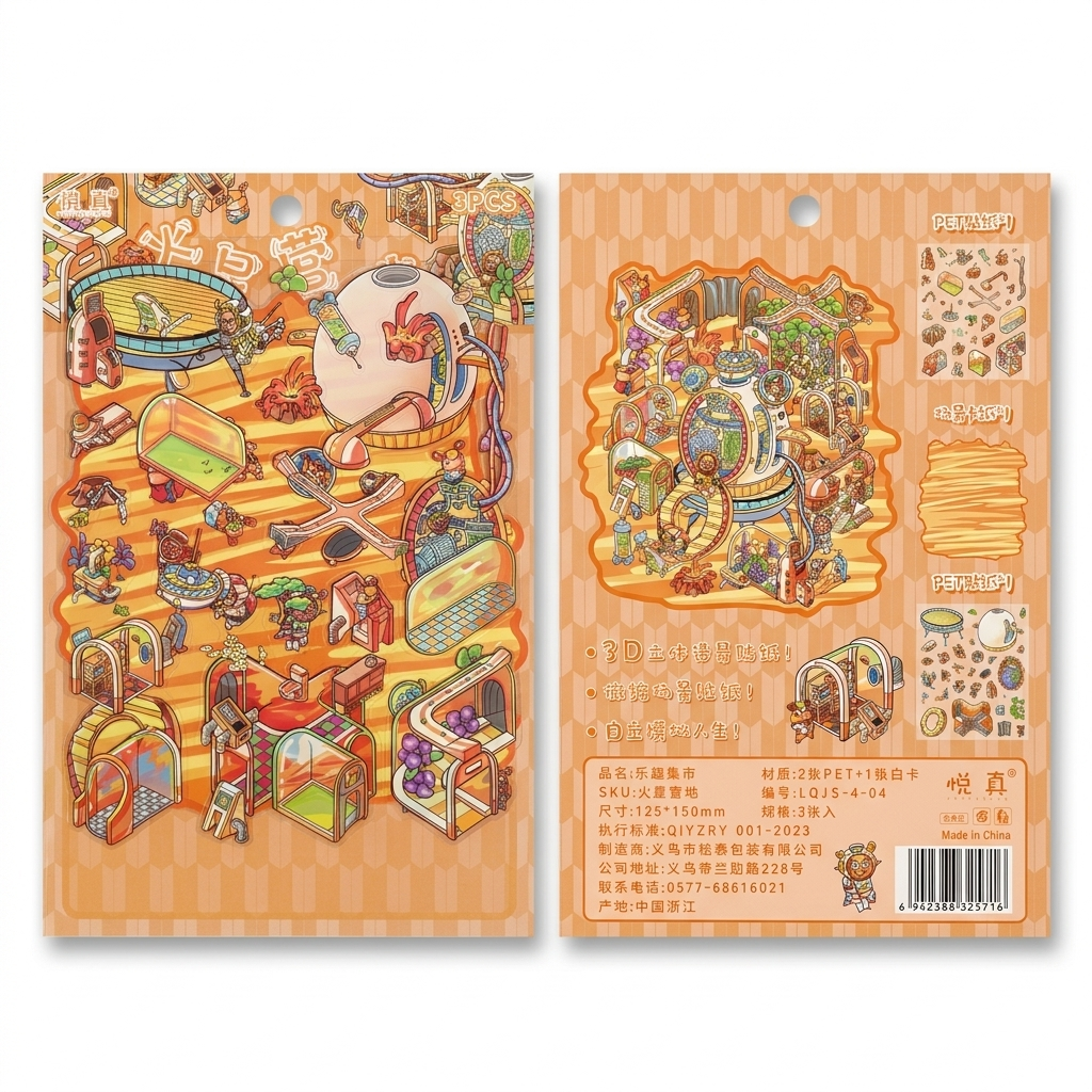 BYO Kawaii Sticker World - Reindeers on Mars - DIY Sticker Scene Set