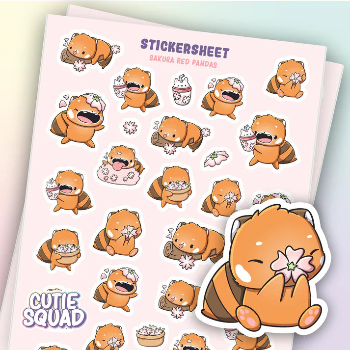 Stickervel - Sakura Red Pandas - CutieSquad
