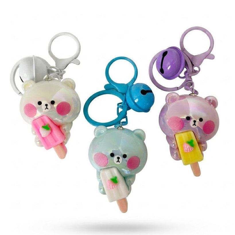Holographic Bear With Popsicle Key Chain - Kies Je Kleur!