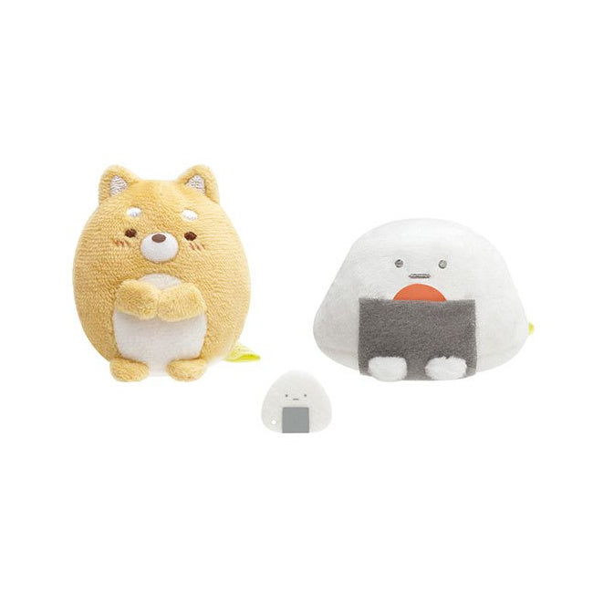 San-X Sumikkogurashi - Shiba Dog theme Mini Plushie Set - Onigiri