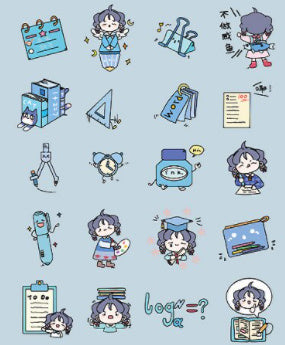 Stickerzakje Stickerflakes Schoolgirl Blue