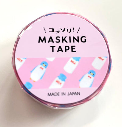 Washi tape - Milk & Pinguin Pink