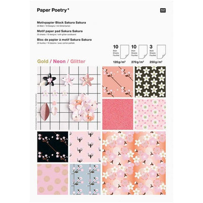 A4 Papierblok Sakura - Gold/Neon/Glitter