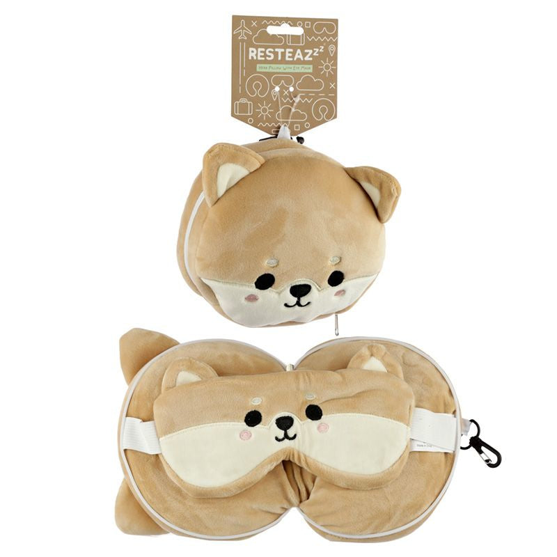 Releaxeazz Plushie Shiba Reiskussen met Slaapmasker