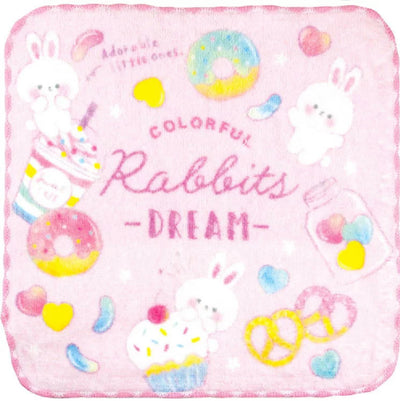 Mini Handdoekje 21 x 21 cm Colorful Rabbit