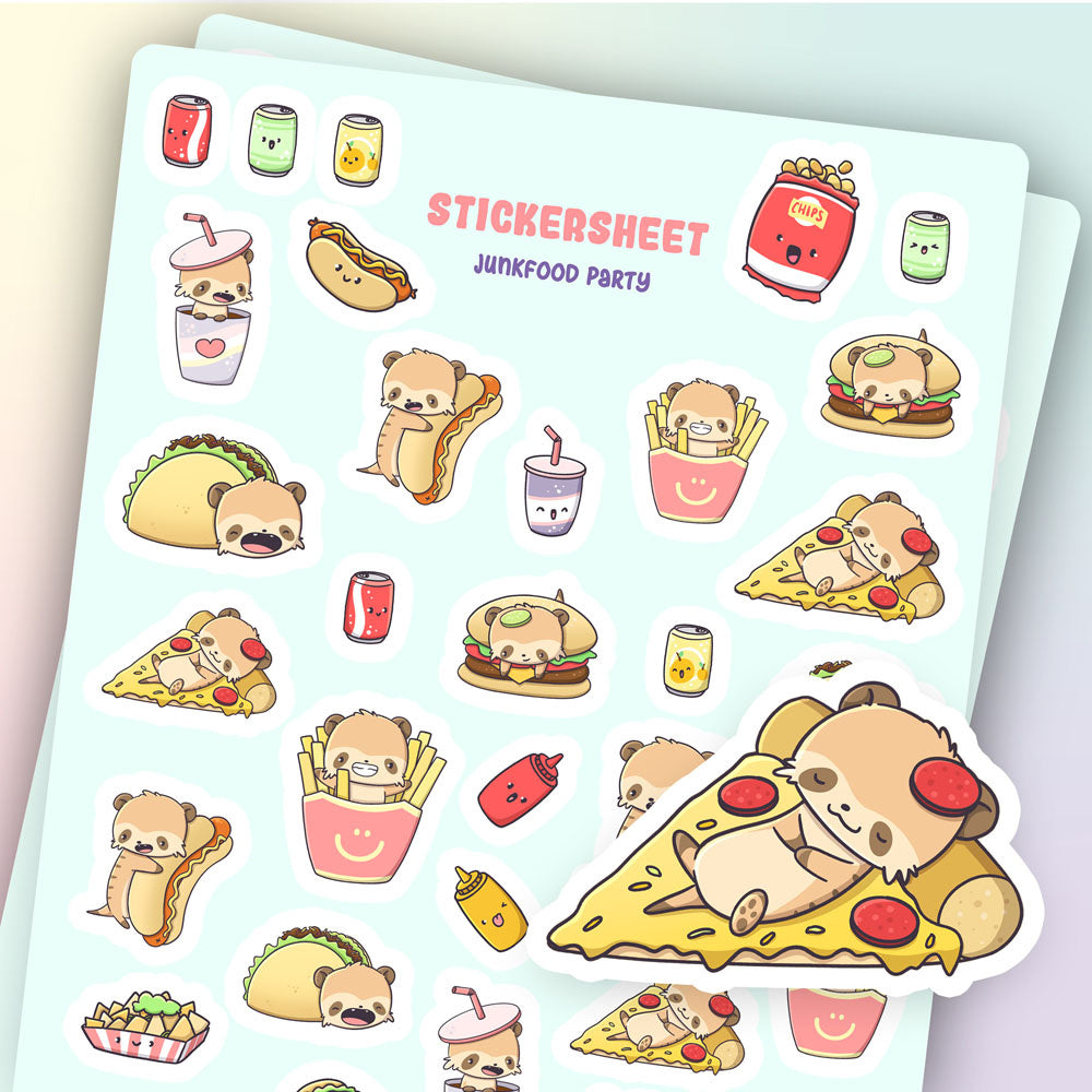 Stickervel - Junkfood Party - Cutiesquad