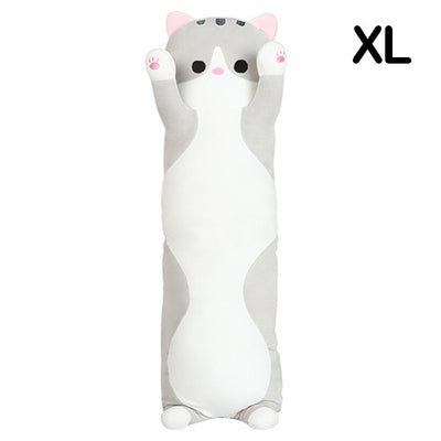 XXL Long Kawaii Cat Plush - GREY - 80(!) cm