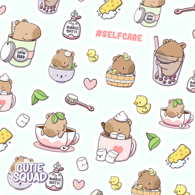 Stickervel - Capybara Bathing - CutieSquad