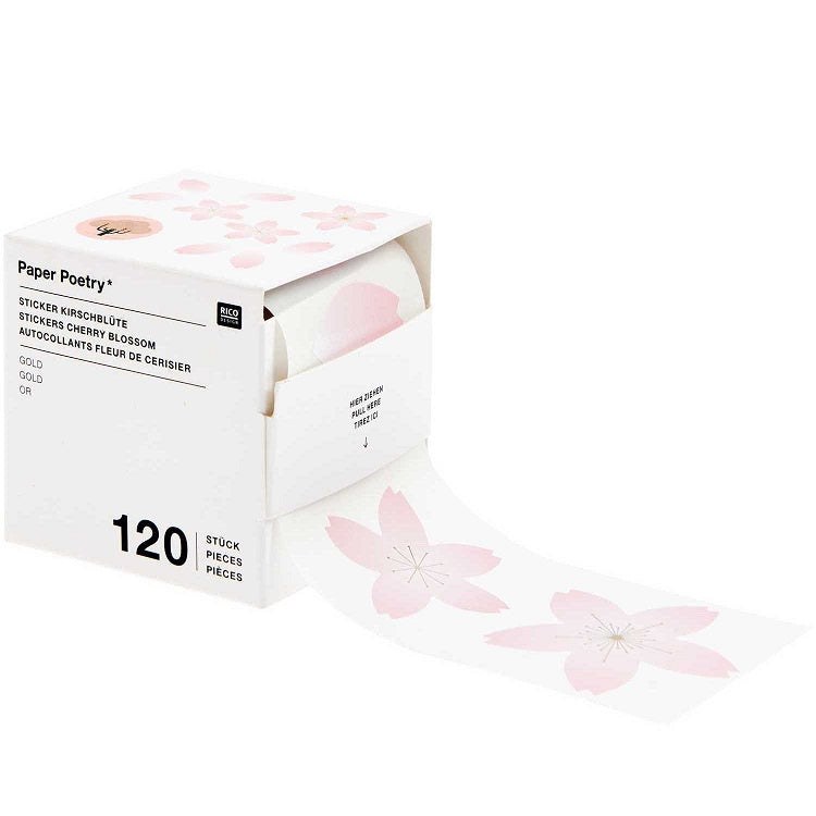 Stickers op rol - 120 stickers - Sakura Flowers