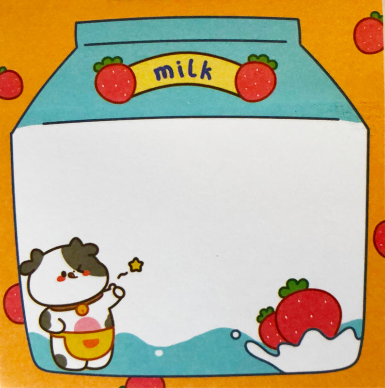 Kawaii Sticky Notes - Cow Milk